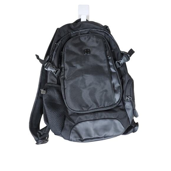SWISSGEAR 18" Black City Compact Backpack Narrow Profile Padded Tablet Pocket